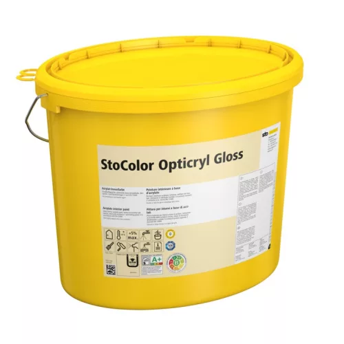 Beltér, Festékek, StoColor Opticryl Gloss, fényes beltéri akril festék, 15 l, fehér, 00030-001