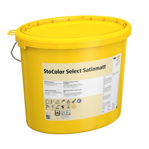 Beltér, Festékek, StoColor Select Satinmatt, beltéri latex festék, 15 l, fehér, 00242-001