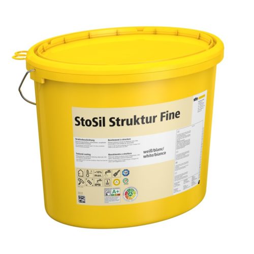 Beltér, Effektek és struktúrbevonatok, StoSil Struktur Fine, szilikát bázisú festék, 20 kg, fehér, 0