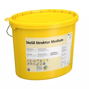 Beltér, Effektek és struktúrbevonatok, StoSil Struktur Medium, szilikát bázisú festék, 20 kg, fehér,