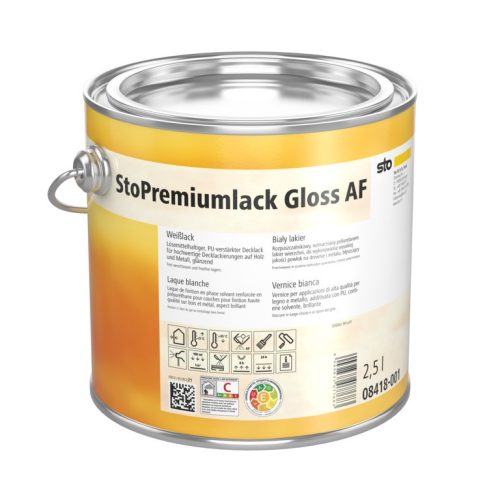 Lakk, lazúr, Lakkok, StoPremiumlack Gloss AF, magasfényű lakk, 2,5 l, fehér, 08418-001