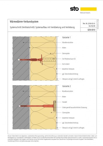 Horizontalschnitt, Systemaufbau Fassade,T-Profil unter Paneelfuge